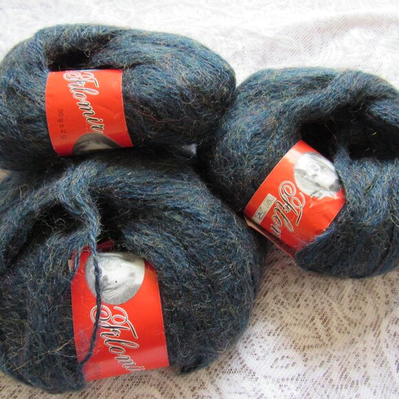 Lot of 6 sks Filomir Yarn,50% wool, made in Italy,50g each,grey/navy - Picture 1 of 4